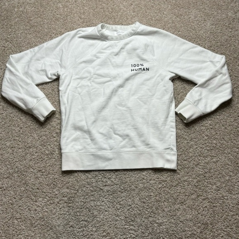 Everlane Cream '100% Human' Crew Sweatshirt